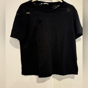 Honey Punch Black Star design oversized slightly cropped‎ t-shirt size Small